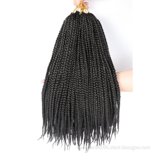 Colorful Crochet Hair Ombre Box Braids 24 Inch Braided Hair Pre-stretched Synthetic Hair Extension Braids for Women
